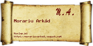 Morariu Arkád névjegykártya